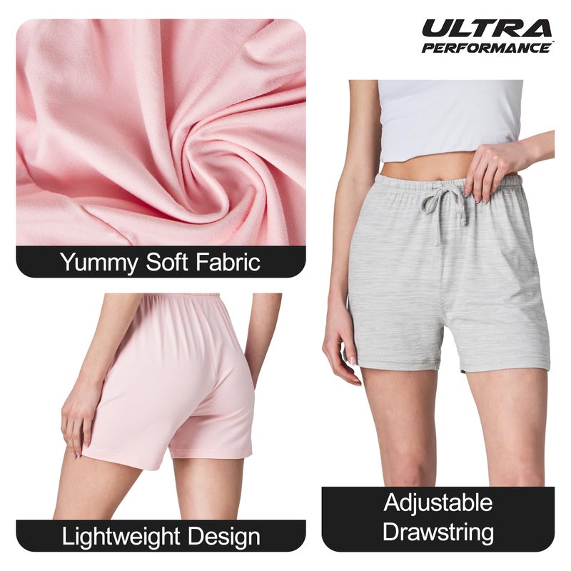 Ultra Performance Women's 3 Pack Boxer Pajama Shorts Womens Sleep Lounge Shortâ€™s, Casual Yummy PJ Short for Women (Avail in Plus Size) - Image 4