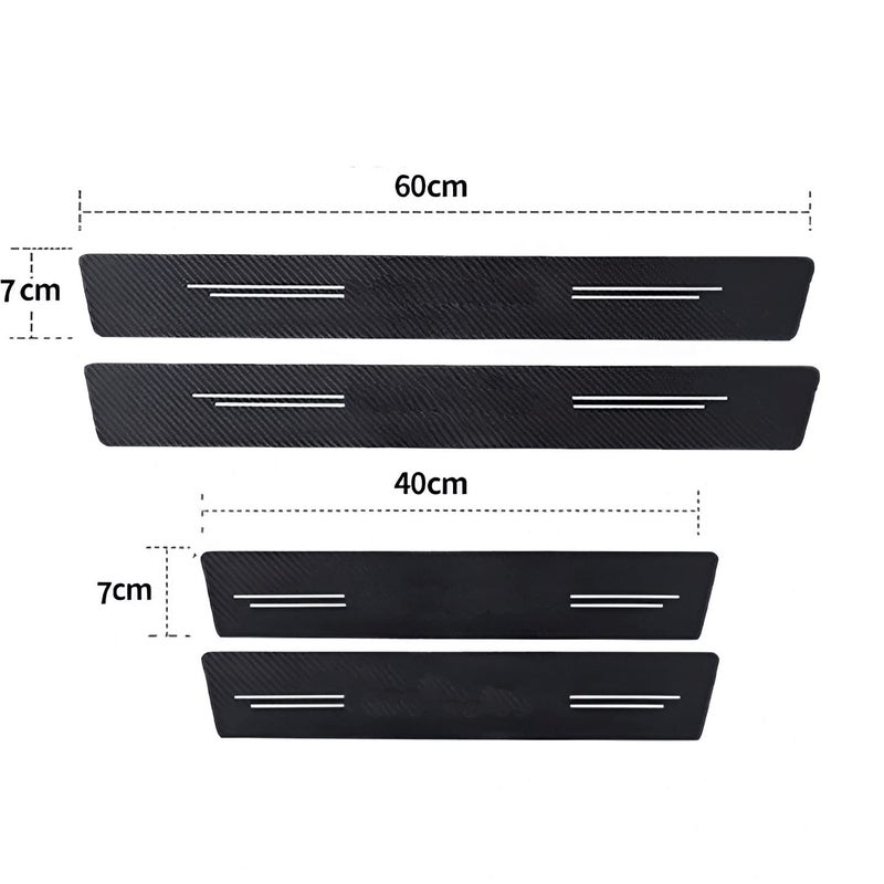 ACMUST 4 Pcs Carbon Fiber Wrap Anti Scratch PPF Film Car Protection Tape Door Sill Protector Step Strip for Nexon, Punch, Harrier, Safari, Altroz, Tiago, Tigor, Curvv, Zest, EV, Manza - Image 2