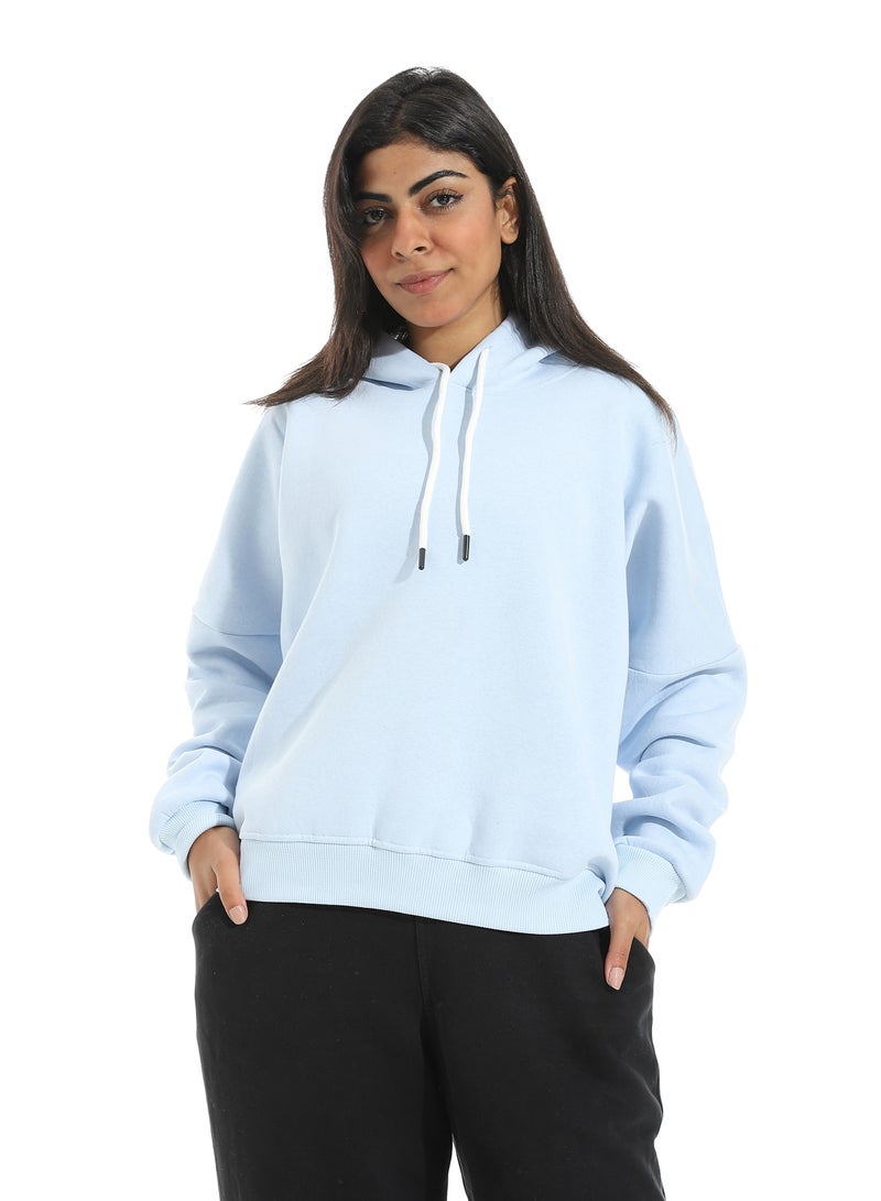 Andora Comfy Regular Fit Hoodie with Drawstring _ Light Blue - Image 1