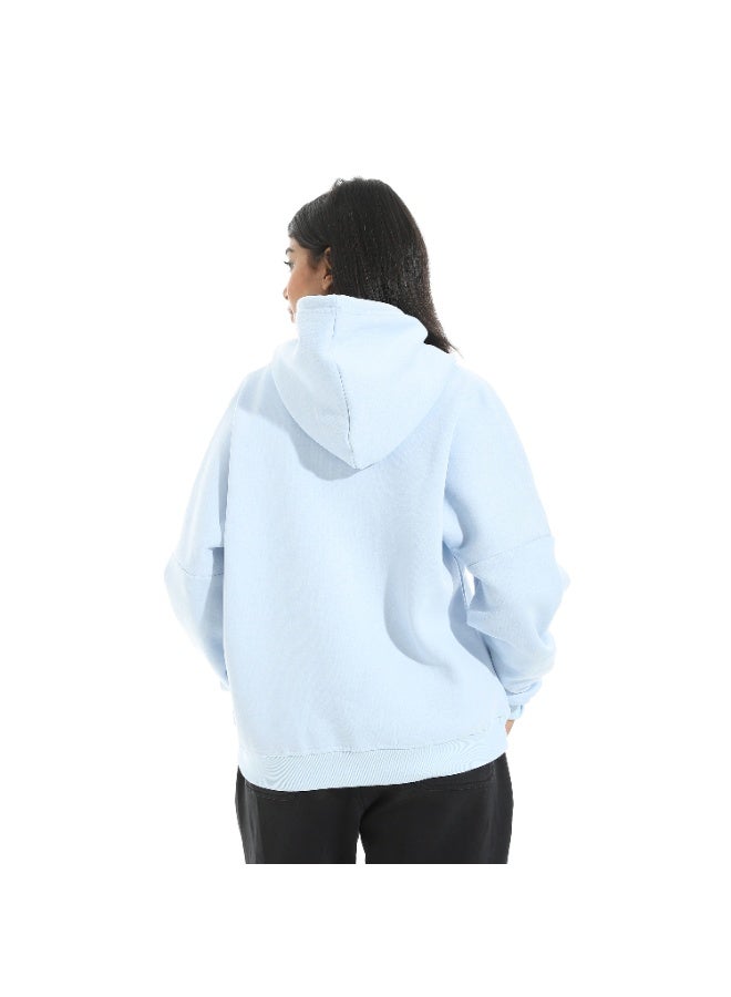 Andora Comfy Regular Fit Hoodie with Drawstring _ Light Blue - Image 2
