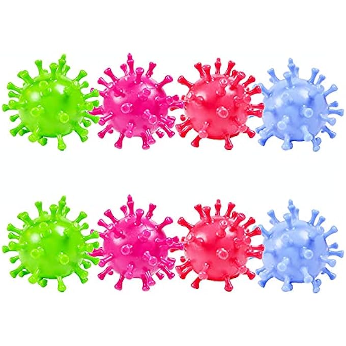 Carykon 8 PCS Strange New Vent Toy Virus Ball TPR Decompression Vent Beads Hand Pinched Ball - Image 1