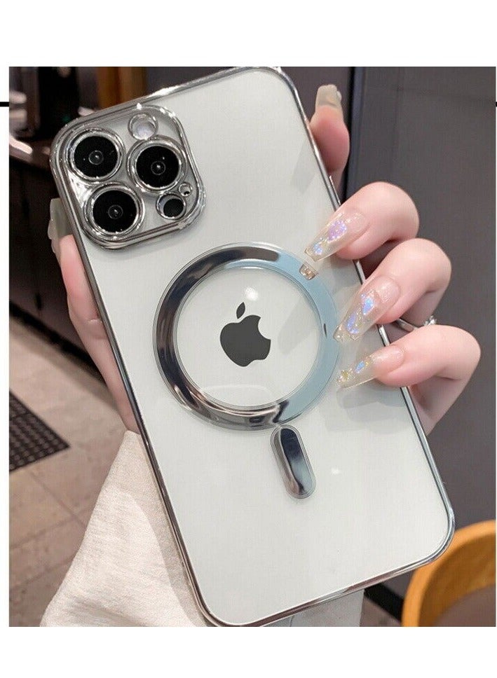 For iPhone 14 Pro Max Clear Case Slim Plating MagSafe Magnetic Cover - Image 1
