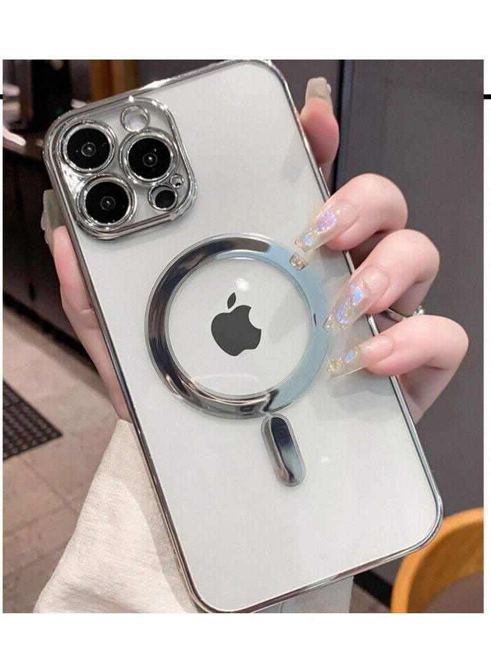 For iPhone 14 Pro Max Clear Case Slim Plating MagSafe Magnetic Cover - Image 3