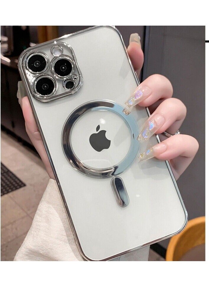 For iPhone 14 Pro Max Clear Case Slim Plating MagSafe Magnetic Cover - Image 2