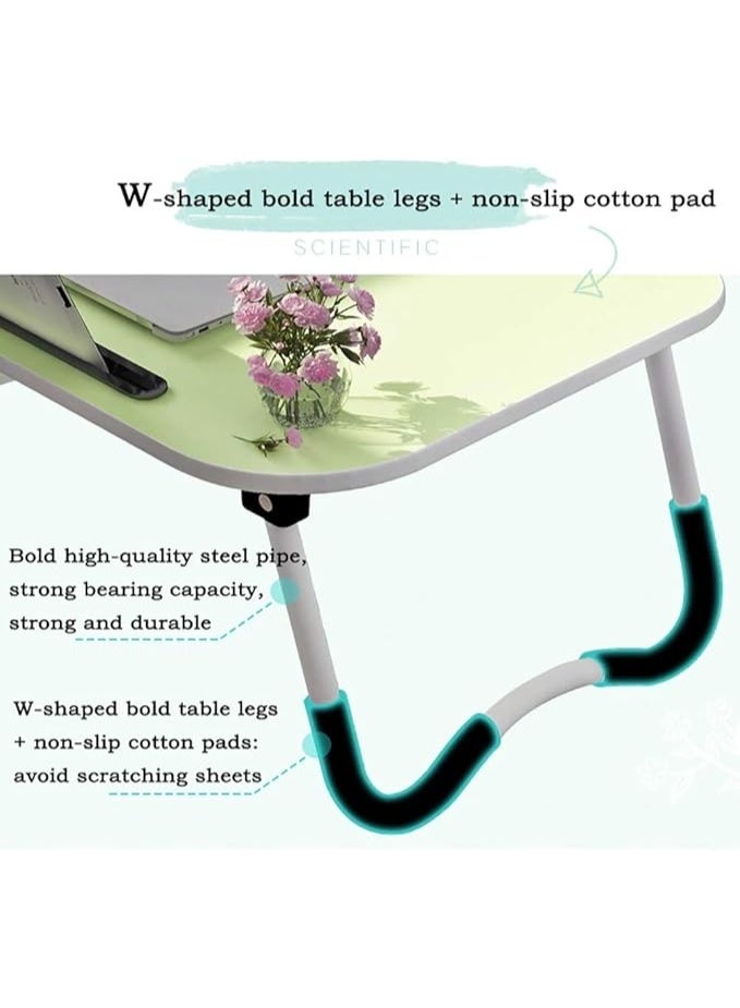 طاولة سرير محمولة للابتوب - طاولة خشبية متعددة الوظائف للقراءة والعمل وتناول الطعام على السرير أو الأريكة - قابلة للطي - Image 2