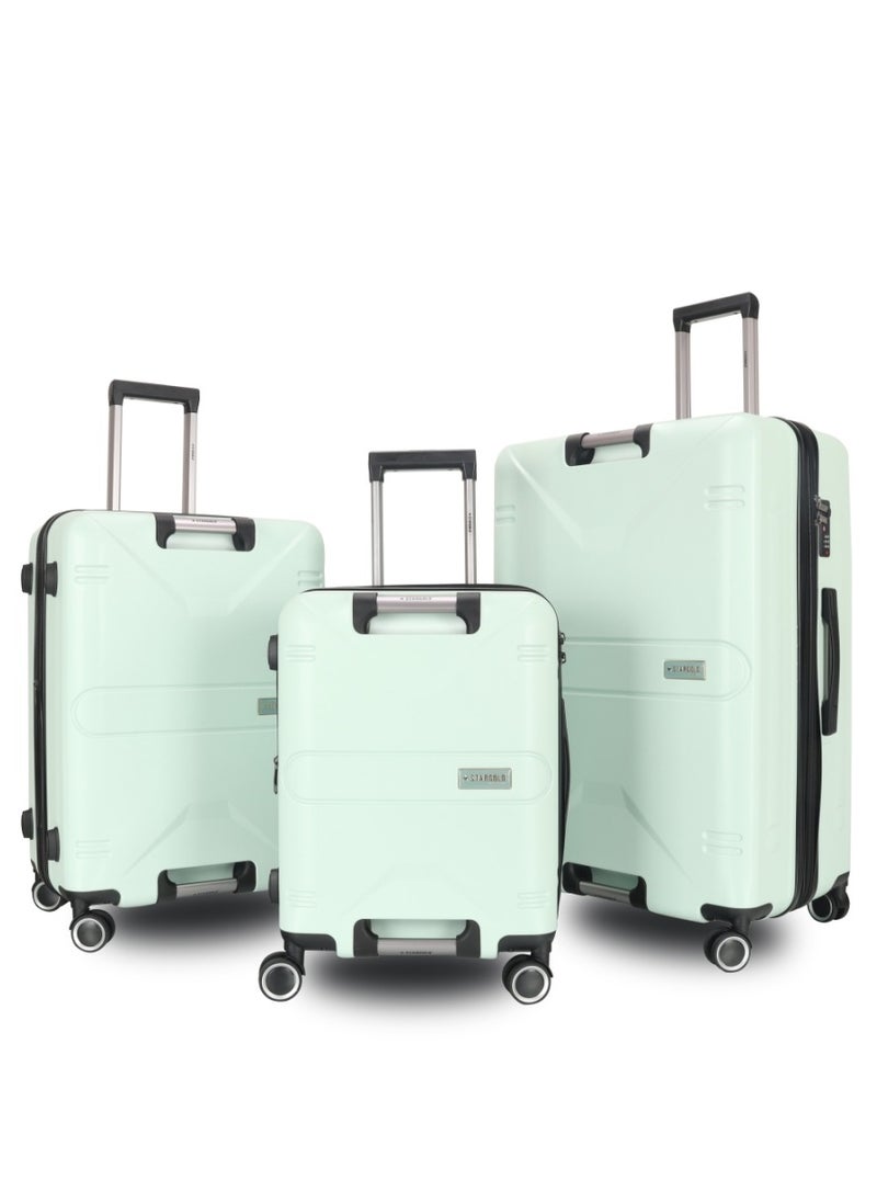 Stargold Trolley Luggage Set of 3 PCS TPC Hard Side Spinner Wheels with TSA Lock  - Image 1