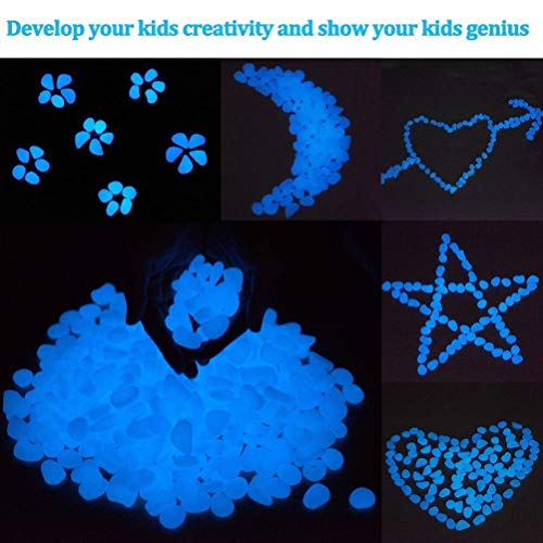 chic style 4.8Lbs 1100Pcs Glow in The Dark Stones Pebbles Blue Glow Rocks - Image 2