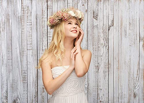 WOLADA 7x5FT Vintage Wood Backdrop Retro Rustic White Gray Wooden Floor Backdrops for Photography Kids Adult Photo Booth Video Shoot Vinyl Studio Prop 11890 - Image 4