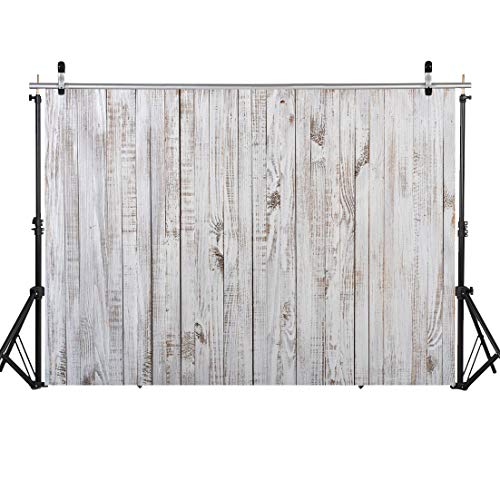 WOLADA 7x5FT Vintage Wood Backdrop Retro Rustic White Gray Wooden Floor Backdrops for Photography Kids Adult Photo Booth Video Shoot Vinyl Studio Prop 11890 - Image 2