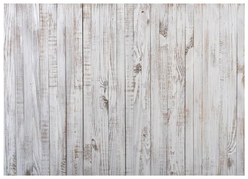 WOLADA 7x5FT Vintage Wood Backdrop Retro Rustic White Gray Wooden Floor Backdrops for Photography Kids Adult Photo Booth Video Shoot Vinyl Studio Prop 11890 - Image 1