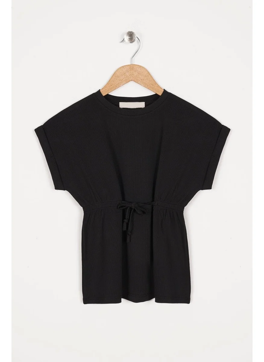 WEWE Crew Neck Black Color Girls Thai Suit
