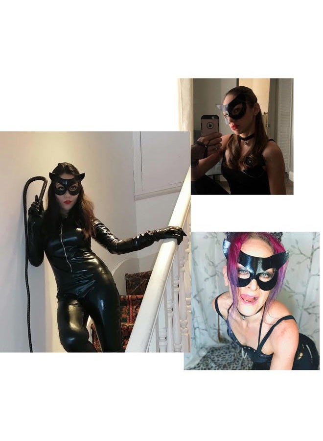 DDazzling Women's Cat Mask Half Face Costume Accessory Party Favors (Necklace +eye mask) - Image 5