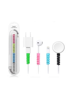 Shopsdash Spiral Cable Protector for Toyota Urban Cruiser Hyryder S Hybrid Cable Saver Charging Cord Protective Universal Earphones Cable Cover 4 Pieces Set 1 Mix Colour H238  - Image 1