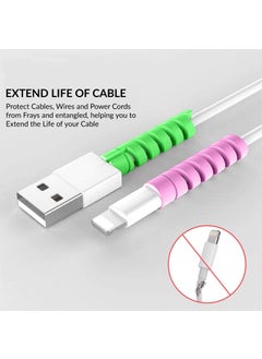 Shopsdash Spiral Cable Protector for Toyota Urban Cruiser Hyryder S Hybrid Cable Saver Charging Cord Protective Universal Earphones Cable Cover 4 Pieces Set 1 Mix Colour H238  - Image 4