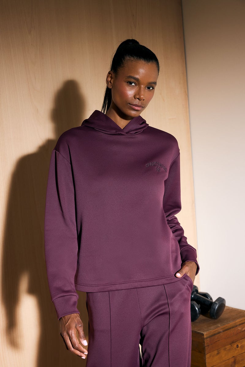 DeFacto Red Woman DeFactoFit Standard Fit Hooded Printed Sports Sweatshirt Casual - Image 1