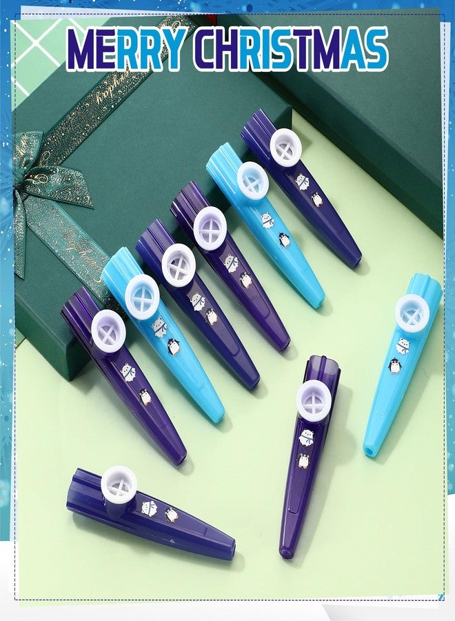 Lukmaa 24 Pcs Winter Kazoos Bulk Party Favors Cute Blue White Kazoos with Penguin Polar Bear Stickers Plastic Musical Instruments for Stocking Stuffers Birthday Party Favors - Image 4