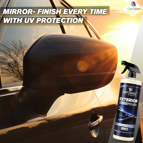 CAR SAAZ Exterior Body Polish 1 Ltr with Applicator Pad & Microfiber Cloth | Car & Bike Polish | Premium Polish & Protectant for Vehicle Exterior | Clean, Protect & Restore Surfaces Shine (Pack of 3) - Image 4