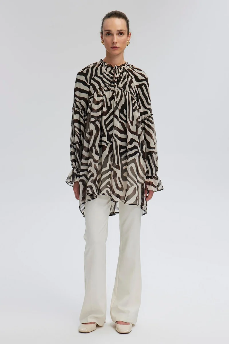 توتشي Patterned Chiffon Tunic