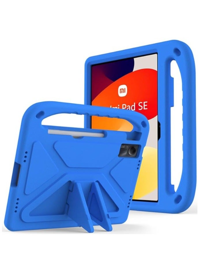 VKL Kids Case For Xiaomi Redmi Pad SE 11-Inch (2023), EVA Foam Lightweight Shockproof Duarable, Tablet Cover with Handle Stand Case For Children Firendly, Blue - Image 1