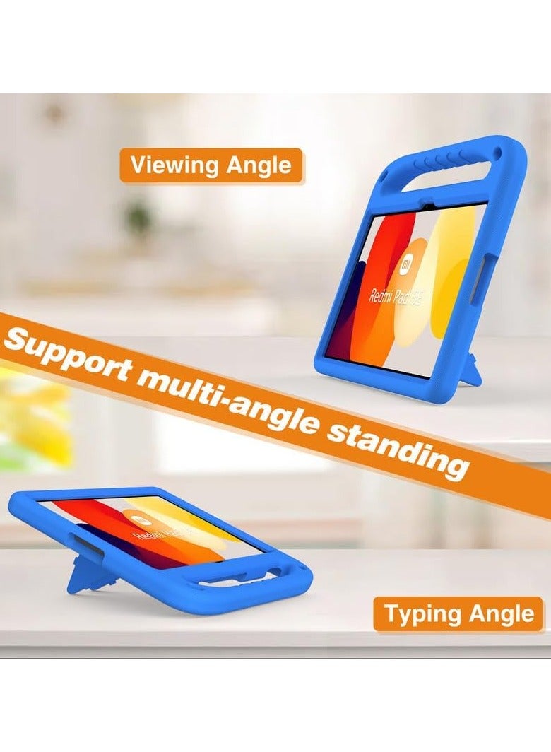 VKL Kids Case For Xiaomi Redmi Pad SE 11-Inch (2023), EVA Foam Lightweight Shockproof Duarable, Tablet Cover with Handle Stand Case For Children Firendly, Blue - Image 3