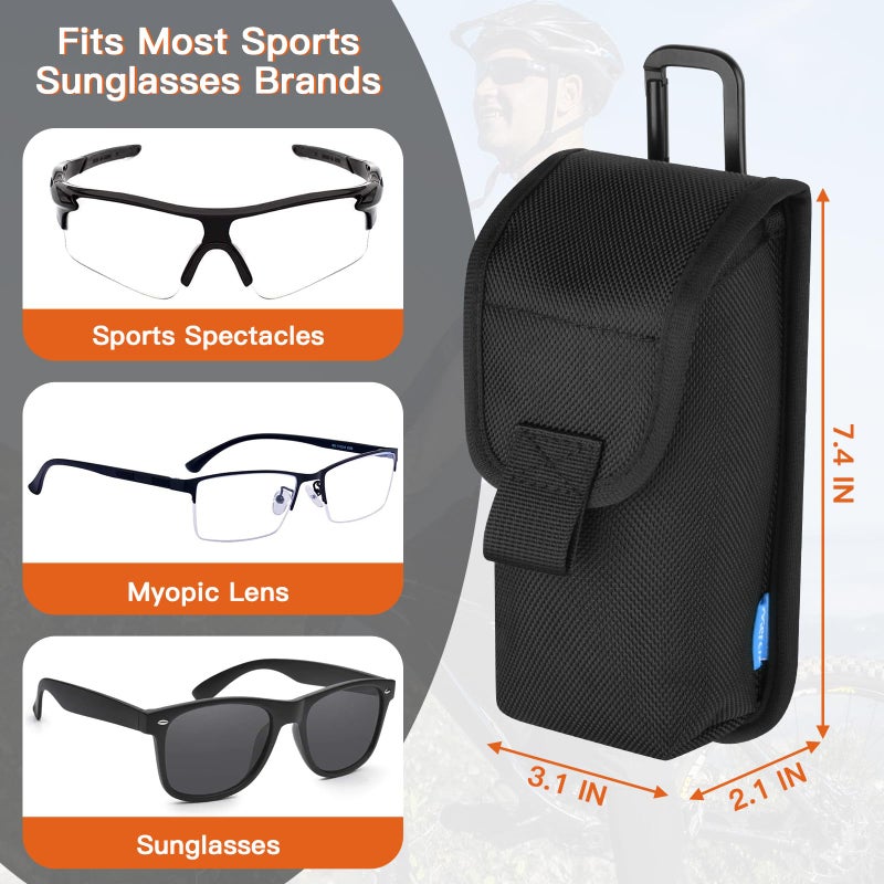 Xxerciz Xxerciz Tactical Molle Eyeglass Case, Soft Shell Sunglasses Storage Box Shockproof Portable Outdoor Carrying Organizer Eyeglass Pouch Bags with Carabiner  - Image 2