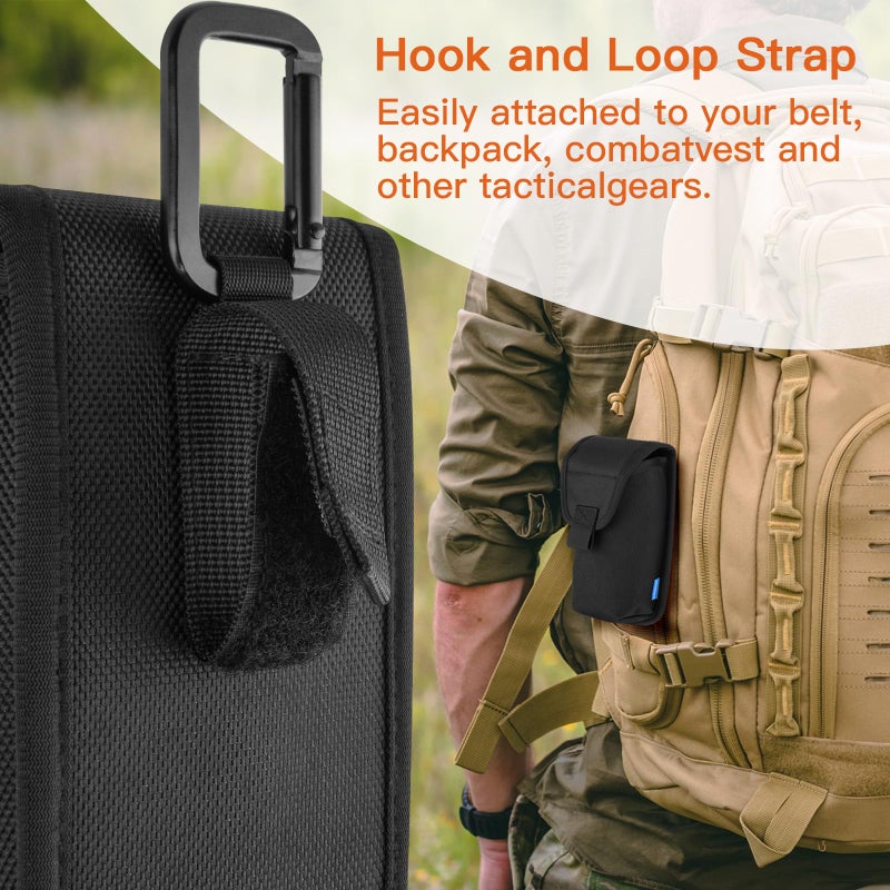 Xxerciz Xxerciz Tactical Molle Eyeglass Case, Soft Shell Sunglasses Storage Box Shockproof Portable Outdoor Carrying Organizer Eyeglass Pouch Bags with Carabiner  - Image 5