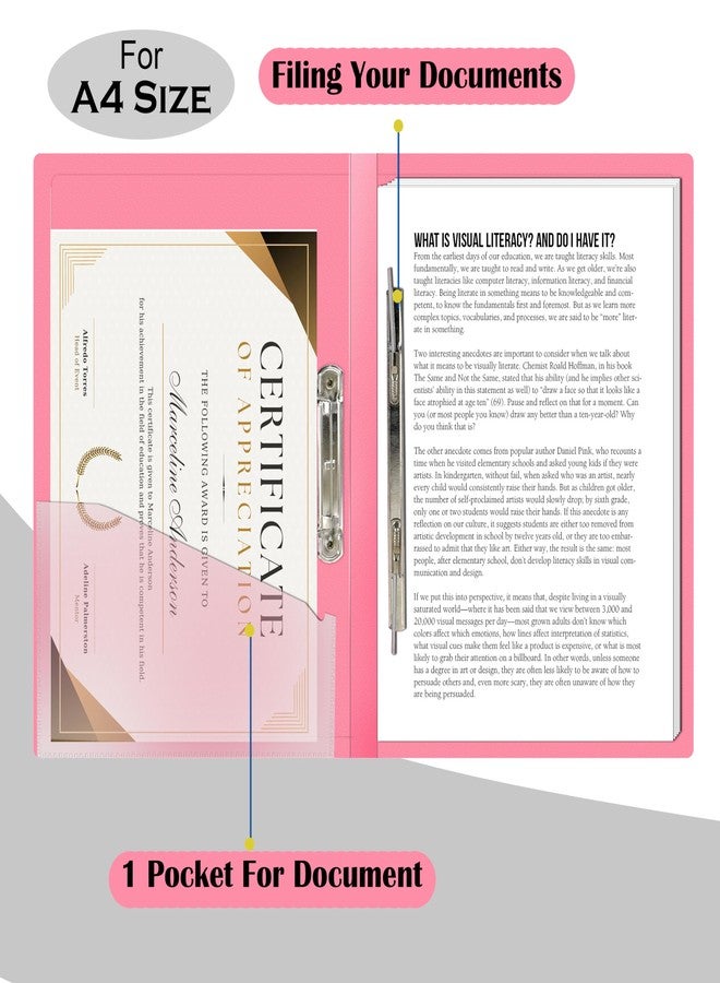 Shuban 2 Pack Durable Plastic A4 Size Cobra Spring Clip File Folder, File for Document Holder Certificates Holder- Assorted Color - Image 3