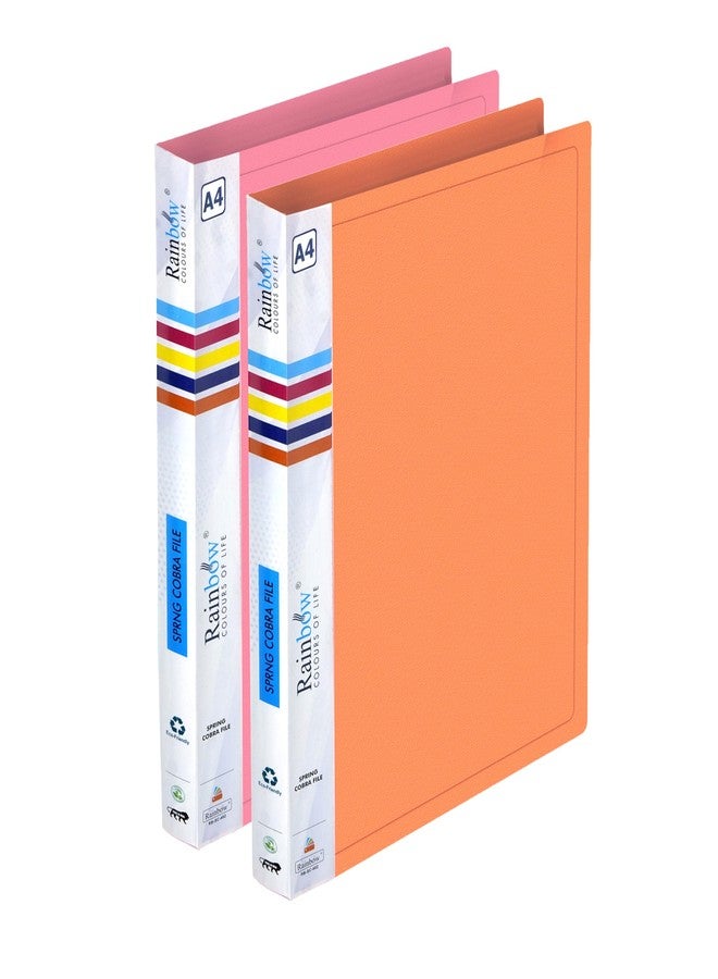 Shuban 2 Pack Durable Plastic A4 Size Cobra Spring Clip File Folder, File for Document Holder Certificates Holder- Assorted Color - Image 1