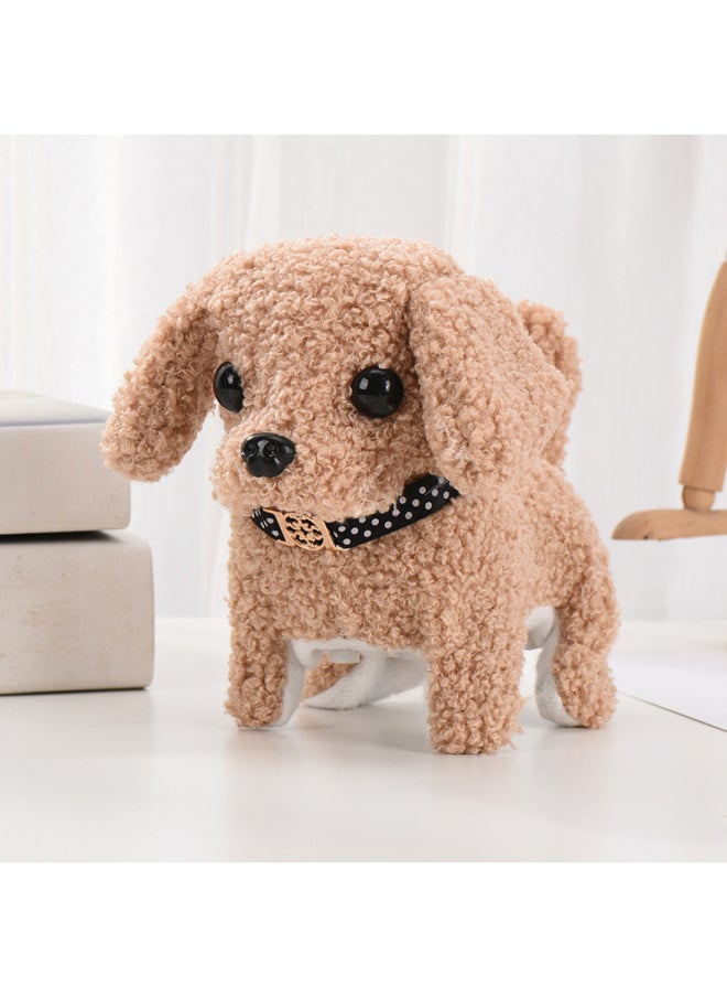 Electric Puppy Plush Electric Toy Dog Can Walk Will Call Simulation Dog Stall Pet Toy Night Market Wholesale-Color:Macey Dog ]  - Image 1