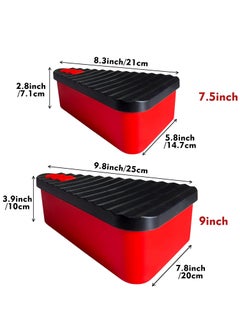 KASTWAVE Pizza Leftover Storage Container with 2 Pizza Trays,Reusable Pizza Silicone Pizza Slice Keeper Container to Organize Save Space,Food Container Lunch Box Withstand Temperature in -40~200℃ (7.5inch)  - Image 2