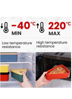 KASTWAVE Pizza Leftover Storage Container with 2 Pizza Trays,Reusable Pizza Silicone Pizza Slice Keeper Container to Organize Save Space,Food Container Lunch Box Withstand Temperature in -40~200℃ (7.5inch)  - Image 5