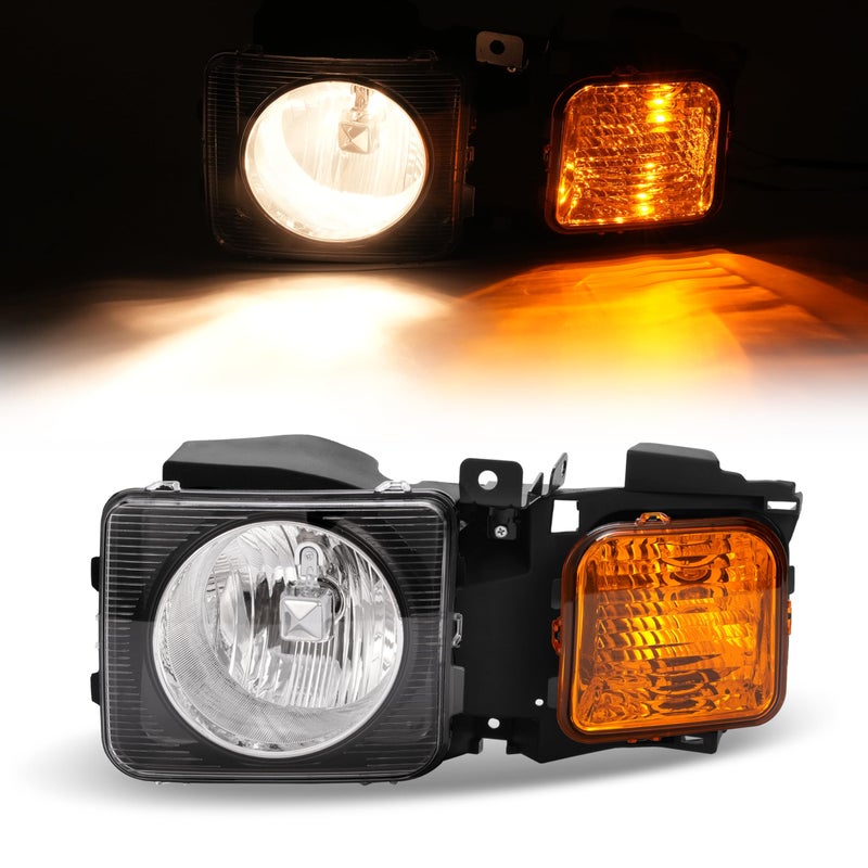 HECASA Left Headlight Compatible with 20062010 Hummer H3 H3T Replacement for HU2502100 15818967 3361116LAS 15951163 Headlamp Front Light Lamp ClearYellow Lens Driver Side