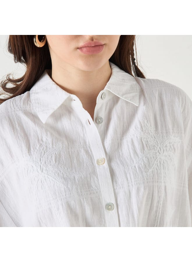 Lee Cooper Lee Cooper Embroidered Shirt with Short Sleeves  - Image 4