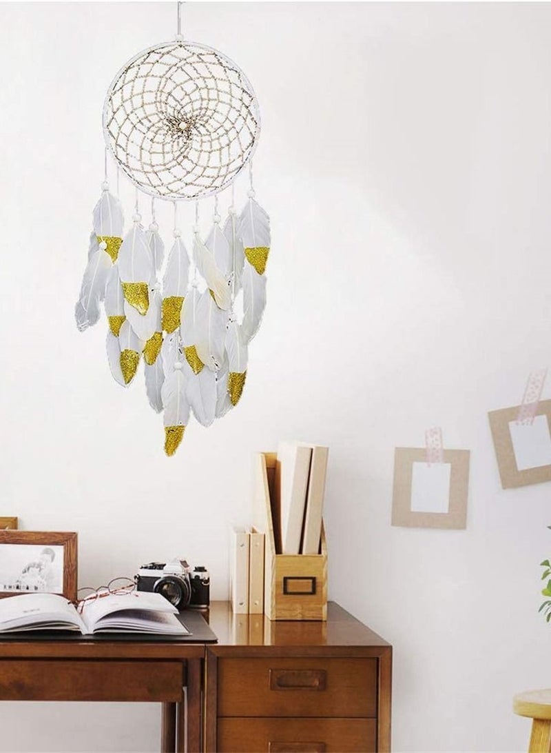 SYOSI Feathers For Crafts SYOSI 30 Pcs Natural Glitter Feather Natural White Feathers For Diy Craft White Gold Dipped Feathers - Image 3