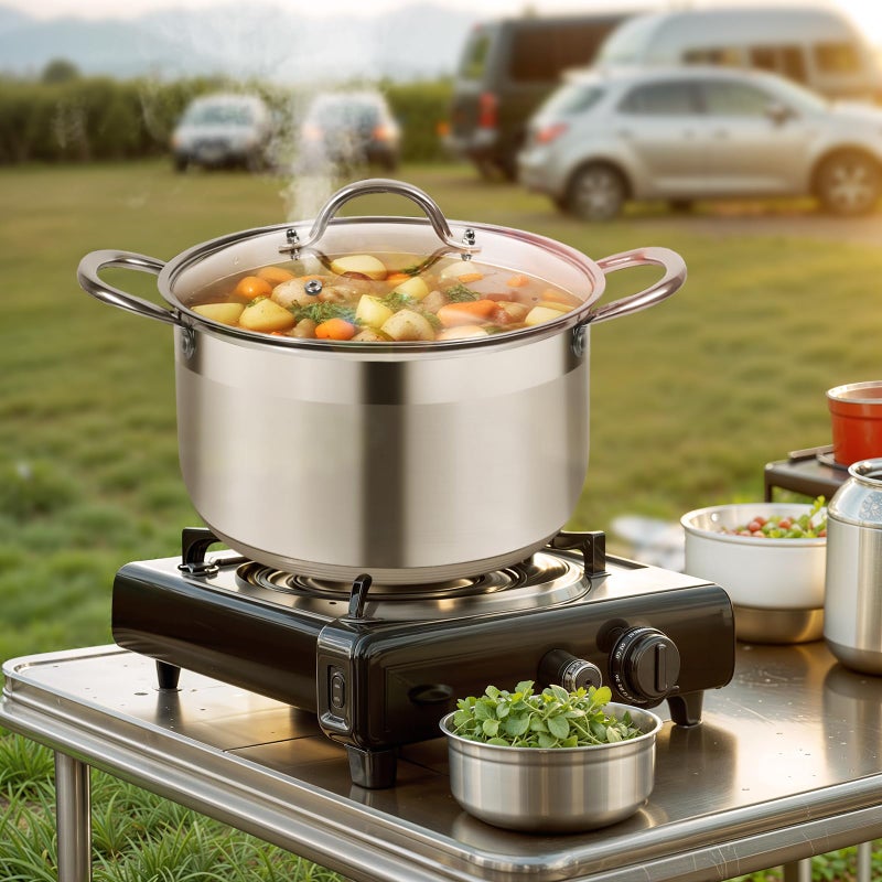 Kirecoo Stainless Steel Stock Pot - 12 Quart Heavy Duty Stock Cooking Pot with Visible Lid for Pasta, Soup, Spaghetti, Nonstick Thick Bottom Big Stockpot, Cookware for Canning, Boiling, Simmer - Image 5