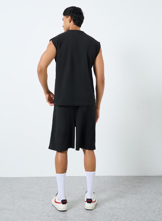 ستايلي طقم ستايلي رجالي سادة مقاس كبير تانك وشورت - Image 5