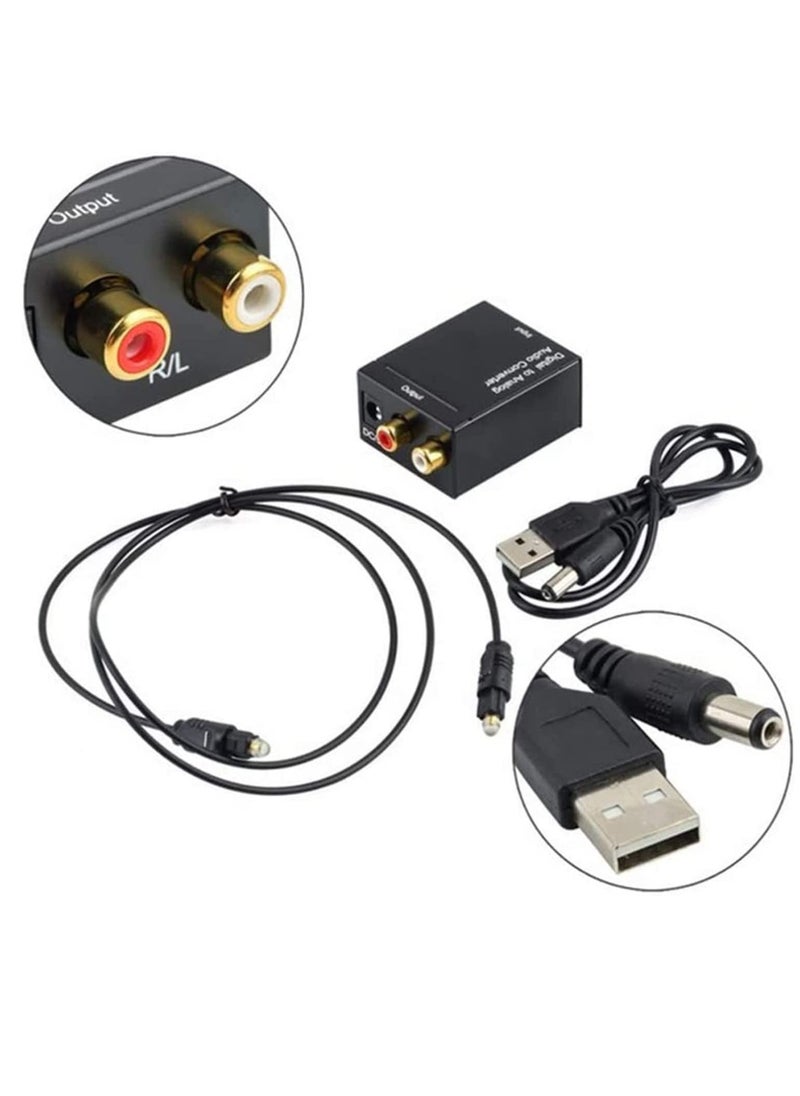 SYOSI Digital to Analog Audio Converter Adapter DAC SPDIF Optical to L/R RCA to Jack with Fiber and USB Cable for PS3 HD DVD PS4 Amp Apple TV Home Cinema  - Image 2