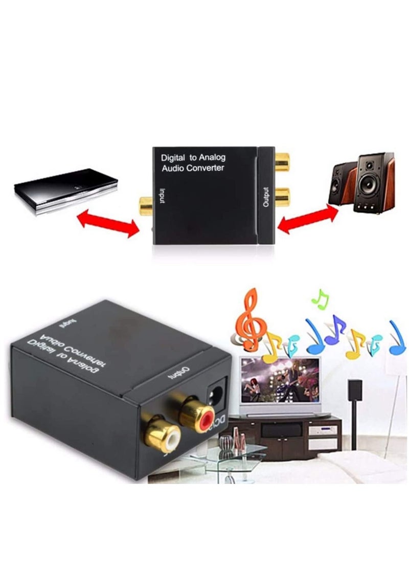 SYOSI Digital to Analog Audio Converter Adapter DAC SPDIF Optical to L/R RCA to Jack with Fiber and USB Cable for PS3 HD DVD PS4 Amp Apple TV Home Cinema  - Image 3
