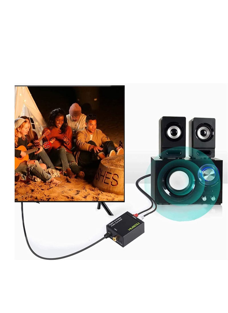 SYOSI Digital to Analog Audio Converter Adapter DAC SPDIF Optical to L/R RCA to Jack with Fiber and USB Cable for PS3 HD DVD PS4 Amp Apple TV Home Cinema  - Image 4