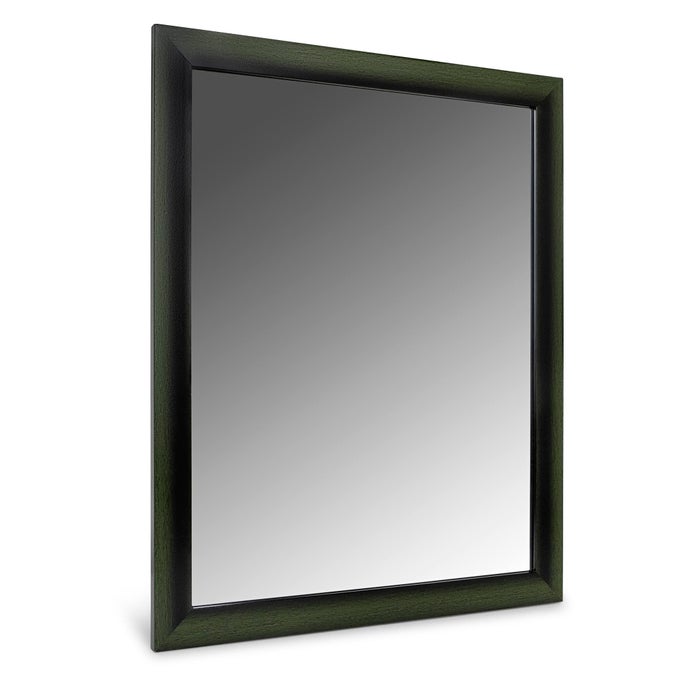 DECORATIVE WALL MIRROR HANGS HORIZONTAL AND VERTICAL RECTANGULAR STANDARD FRAME 16 X 20 GREEN