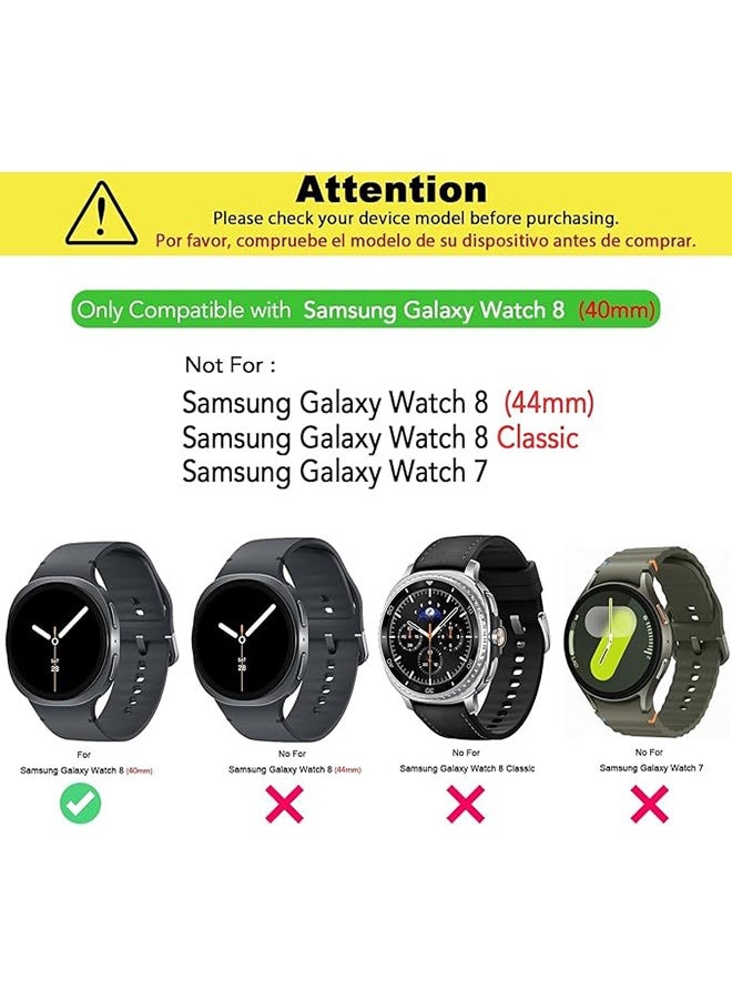 2 Pcs, Compatible with Samsung Galaxy Watch 8 40 mm Protective Case, Anti-Drop, Anti-Scratch, Soft Ultra Thin TPU Full Cover Screen Protector Case for Galaxy Watch8 (Black+Transparent) - Image 2
