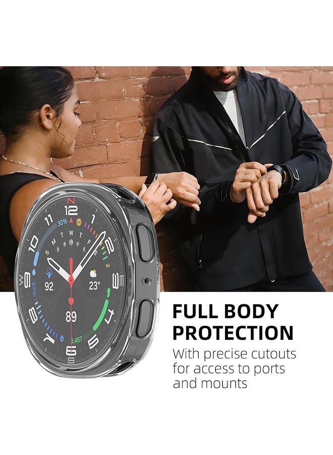 2 Pcs, Compatible with Samsung Galaxy Watch 8 40 mm Protective Case, Anti-Drop, Anti-Scratch, Soft Ultra Thin TPU Full Cover Screen Protector Case for Galaxy Watch8 (Black+Transparent) - Image 5