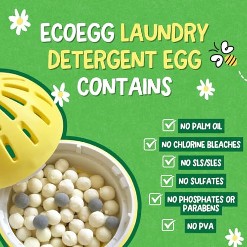 Ecoegg Laundry Egg – 70 Loads | Free & Clear/Fragrance-Free Laundry Detergent | Non-Bio, No Enzymes, Phosphates, Palm Oil or Chlorine Bleach | Safe for Sensitive Skin - Image 5