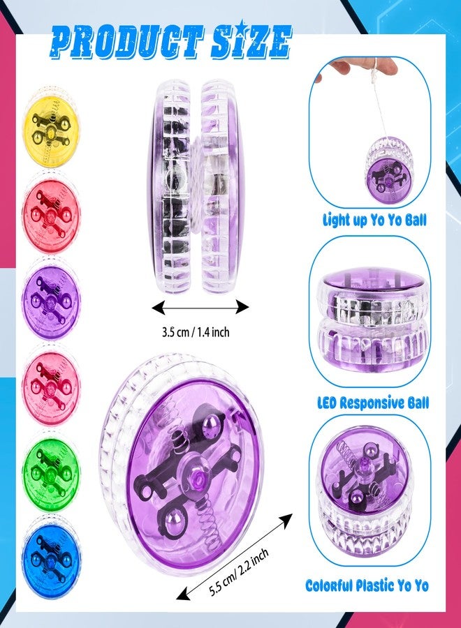 Drayear 24 Pack Led Light up Yo Yo Colorful Beginner Yo Yo Ball Light up Responsive Ball for Kids Birthday Party Goodie Bag Fillers Classroom Rewards, 6 Colors - Image 2