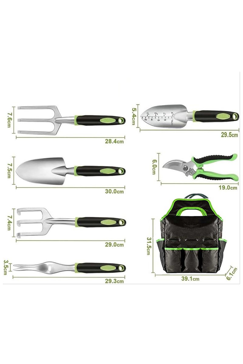 LINGWEI Premium 9-Piece Garden Tool Set with Heavy-Duty Stainless Steel Tools, Pruning Shears, Gloves & Organizer Bag - Image 4