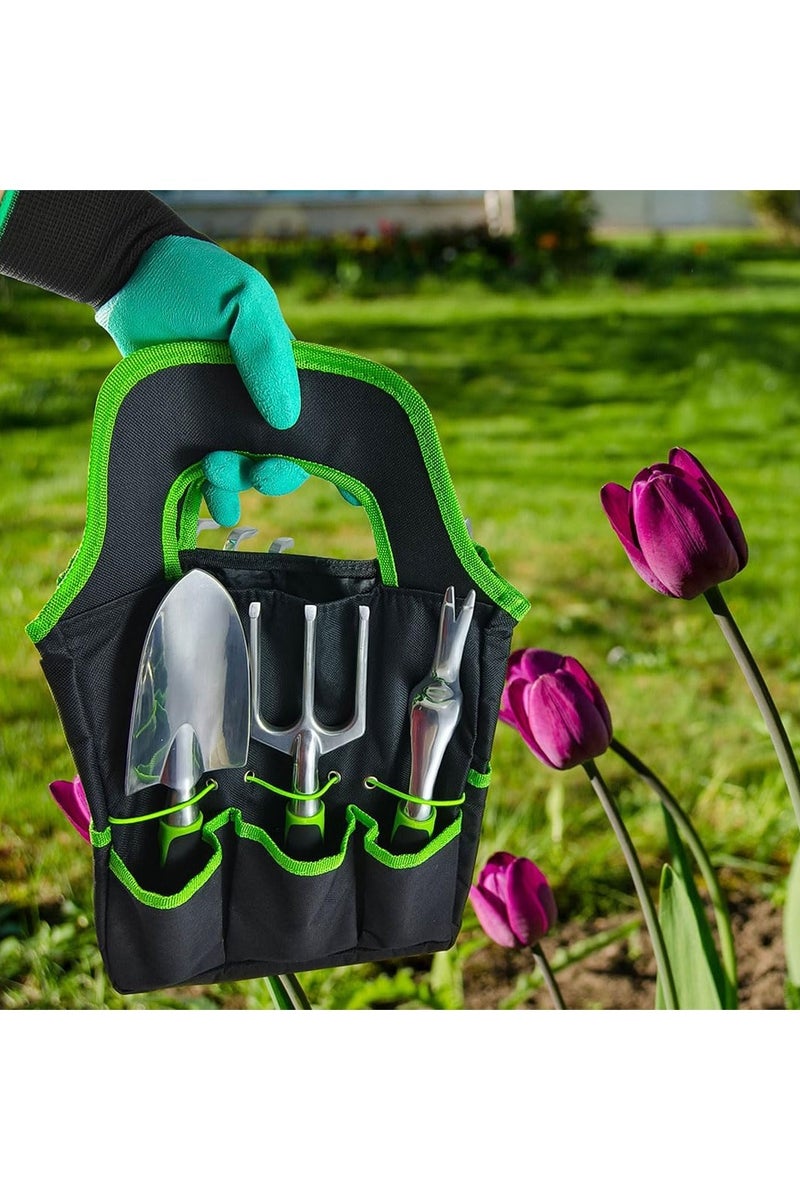 LINGWEI Premium 9-Piece Garden Tool Set with Heavy-Duty Stainless Steel Tools, Pruning Shears, Gloves & Organizer Bag - Image 5