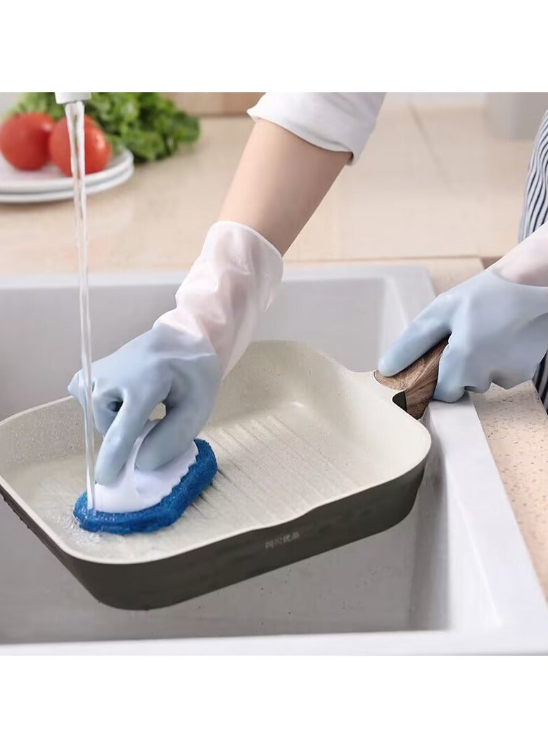 Multifunctional Kitchen Dishes Cleaning Waterproof Long Sleeved Skin Care Gloves Dishwashing Gloves Rubber Cleaning Gloves for Household Non Slip Household Cleaning Gloves - Image 2