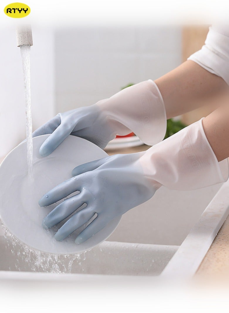 Multifunctional Kitchen Dishes Cleaning Waterproof Long Sleeved Skin Care Gloves Dishwashing Gloves Rubber Cleaning Gloves for Household Non Slip Household Cleaning Gloves - Image 1