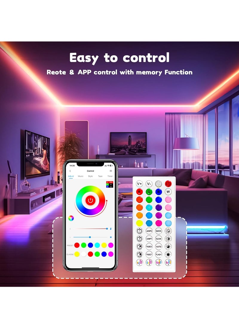 Generic - 20ft/6M LED Neon Rope Lights, RGB Rope Lights Waterproof, Music Sync, Smart Wi-Fi App Control Works with Alexa, Google Assistant, DIY Design Neon Lights for Bedroom Gaming Room Wall Decor - Image 1