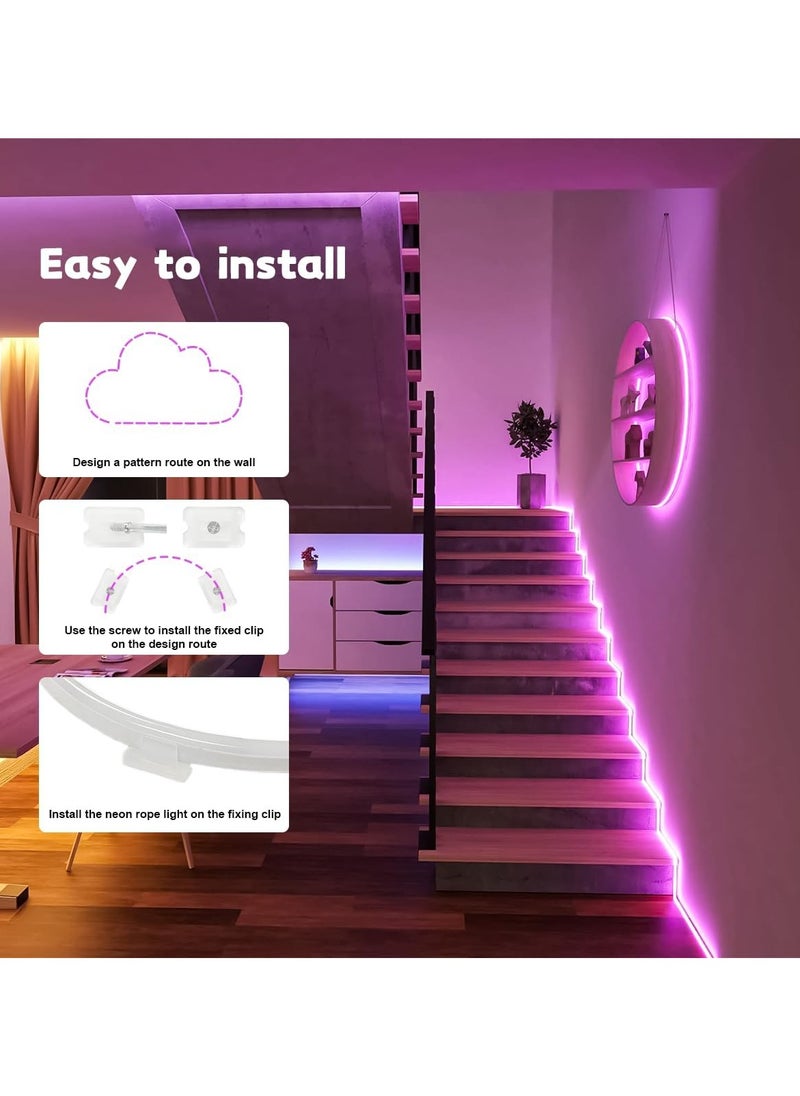 Generic - 20ft/6M LED Neon Rope Lights, RGB Rope Lights Waterproof, Music Sync, Smart Wi-Fi App Control Works with Alexa, Google Assistant, DIY Design Neon Lights for Bedroom Gaming Room Wall Decor - Image 1